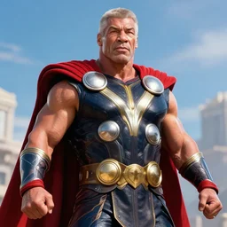 Mike Tyson as Thor, God of Thunder, 4k, artstation, cgsociety, award-winning, masterpiece, stunning, beautiful, glorious, powerful, fantasy art