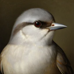 close up view of one bird, painting by hieronymus bosch, high quality focus, portrait
