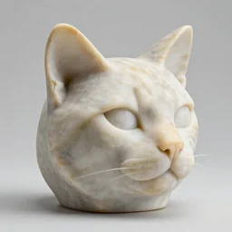 marble sculpture of a cat's head