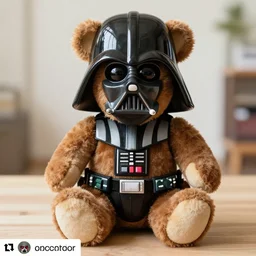 a beautiful photo of a plushy darth vader teddy bear, trending on instagram