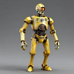 tall muscular yellow pit droid, by Greg Rutkowski