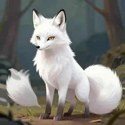 anthropomorphic white fox, in the style of avery tex,