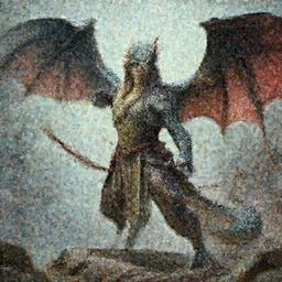 Dragon headed, half-elf, half dragon, bow wielding ranger D&D