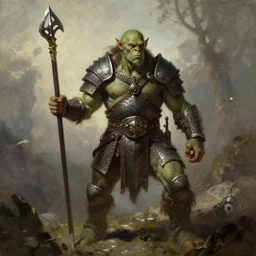 a dnd orc warrior by thomas cole and wayne barlowe