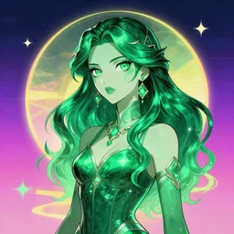 emerald, retrowave epic art, trending on art station