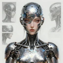 the face of a cybernetic fashion model mecha, scifi, ghost in the shell, sensual scifi panels made of metal, elegant, highly detailed panel cuts, greeble detail, caustics and refraction, digital painting, artstation, high tech fantasy, sharp focus, illustration, art by marco plouffe arstation and riot studios and blizzard studios