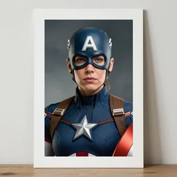 portrait of lindsey pelas as captain america, by charlotte grimm, natural light, detailed face, canon eos c 3 0 0, ƒ 1. 8, 3 5 mm, 8 k, medium - format print, full body shot