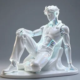 full-body rococo and cyberpunk style neon statue of a young attractive portugues macho dotado android reclining sim roupa con piroca dura, glowing white laser eyes, prince crown of pink gears, diamonds, swirling silver-colored silk fabric. futuristic elements. full-length view. space robots. human skulls. intricate artwork by caravaggio. Trending on artstation, octane render, cinematic lighting from the right, hyper realism, octane render, 8k, depth of field, 3D