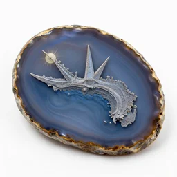 atlantis continent forming on piece of agate