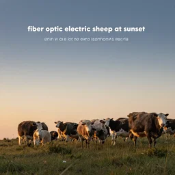 “fiber optic electric sheep at sunset”