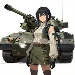 concept art medium angle portrait of himars weapons system reimagined as a onee - san character from a trending anime show