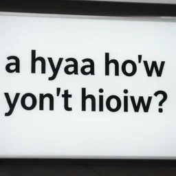 a sign with text that says'a hyaa ho'w yon't hioiw?