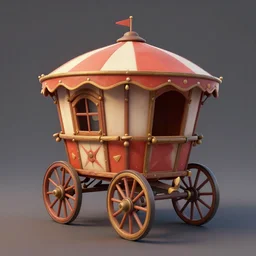 3d sculpt of a gypsy circus wagon, artstaton, overwatch, digital illustration