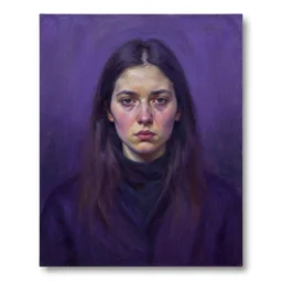painting of a victim of an oppositional protest in russia, dark purple colours painting by vasnetsov, award winning, trending on artstation