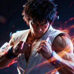close up of tekken light effects