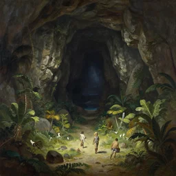 a tropical fantasy island, with a deep ominous stone cave, artstation, oil painting, painted ruan jia raymond swanland lawrence alma tadema zdzislaw beksinski norman rockwell tom lovell alex malveda greg staples