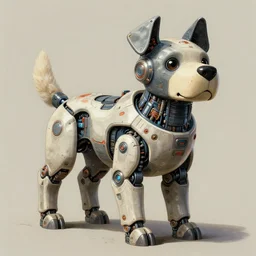 A beautiful painting a futuristic science fiction robot dog, intricate, highly detailed, digital painting, illustration, artgram, by beeple, studio ghibli, trending on artstation