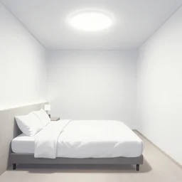 illustration of a room, central perspective, liminal space all white minimal hotel room, white studio light, artstation, hiroaki samura, jiro matsumoto, o yusuke murata, anime color shading, sharp focus high quality 8 k