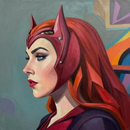 Scarlet Witch profile picture by Sachin Teng, asymmetrical, Organic Painting , Matte Painting, geometric shapes, hard edges, graffiti, street art:2 by Sachin Teng:4