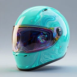 futuristic fluid aquamarine helmet visor, intricate, glowing, eyecandy, colorful, 3 d, octane render, photorealistic, modern, warp,