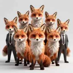 a gang of foxes who are in the mafia, photorealistic 4k