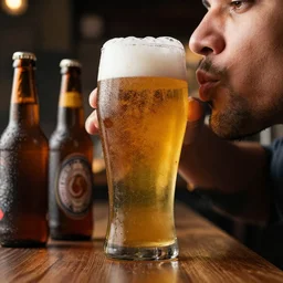 drinking beer, high quality photo