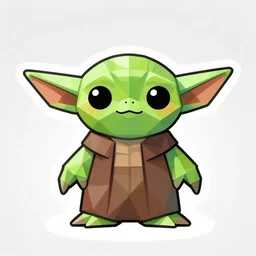 kawaii yoda icon, trending on deviantart, geometric