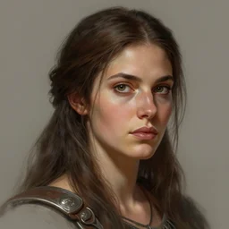 head and shoulders portrait of a barbarian, female, high fantasy, d & d, face details, extremely detailed, digital illustration, by luis royo, magali villeneuve, donato giancola, wlop, krenz cushart, artgerm