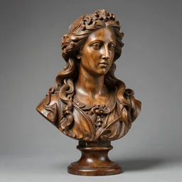 high intricate bust of an margot kidder [ 1 9 7 0 ] carved from wood in baroque style, studio light, maria panfilova, andrea savchenko, mike kime, ludovic plouffe, qi sheng luo, oliver cook, trending on artstation