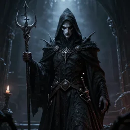 A undead necromancer by Greg Rutkowski, Bloodborne, 4k photorealistic, volumetric lighting, HD, high details, dramatic, trending on artstation