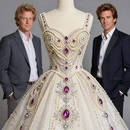 a beautiful picture of dress with pearls, gem, diamonds, embroidery design ， by greg rutkowski and thomas kinkade, trending on artstation