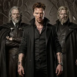 benedict cumberbatch, thief, evil, underworld boss, tattoos, crime, dungeons and dragons, fame of thrones masterpiece by edgar maxence and ross tran and michael whelan, gustav dore, 8 k, octane render