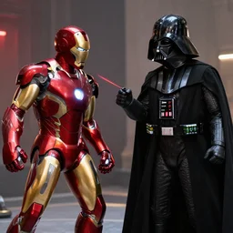 a duel between iron man and darth vader