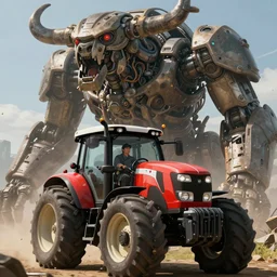an intricate concept art, fantasy, man in a tractor, a large mechanical biomes, megafauna, low - angle, close up shot, ultra photorealistic, ultra sharp, artstation, cgsociety, masterpiece, anime colors, by ivan talavera, by wlop, octane render, 8 k