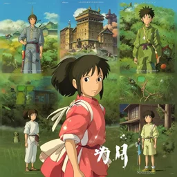 (2001) Spirited Away movie posters,Studio Ghibli,epic,masterpiece illustration in the style of Keith Thompson, digital art