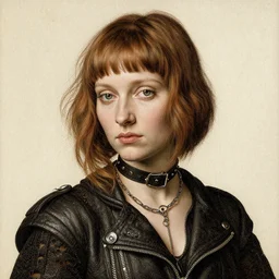 a portrait of a pretty sewer punk young lady by albrecht durer