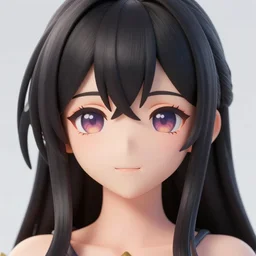 fairy vtuber, 3d render, close up, black hair, Octane