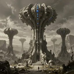 the fractal stronghold, science fiction digital art, highly detailed, limited color theme, artstation, by rodney matthews, by james gurney