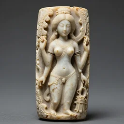 bone carved female figurine, detailed, intricate
