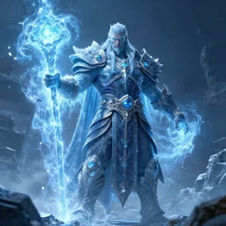ice lich king casting massive damaging spell, realistic clothing, beautiful texture, beautiful graphics, fantasy artwork, very beautiful scenery, hd, hdr, ue 5, ue 6, unreal engine 5, cinematic 4 k wallpaper, 8 k, ultra detailed