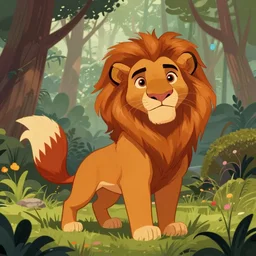 cartoon fox in forest | digital painting in the style of the lion king ( 1 9 9 4 ) and don bluth, artgerm, wlop, greg rutkowski