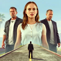 highly detailed vanishing - point of natalie portman, in gta v, stephen bliss, unreal engine, fantasy art by greg rutkowski, loish, rhads, ferdinand knab, makoto shinkai and lois van baarle, ilya kuvshinov, rossdraws, tom bagshaw, global illumination, radiant light, detailed and intricate environment