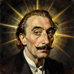 surrealist painting of a man with a melting head, salvador dali