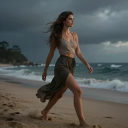 a photorealistic hyperrealistic, sydney park, girl on the beach, beautiful dynamic dramatic low - light moody lighting, cinematic atmosphere, artstation, concept design art, octane render, 8 k