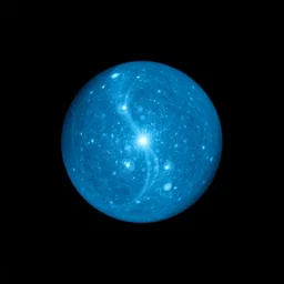overexposed film photo of bioluminescent sphere on black background