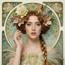 beautiful and playful ethereal caitriona balfe portrait, art nouveau, fantasy, intricate flower designs, elegant, highly detailed, sharp focus, art by artgerm and greg rutkowski and wlop