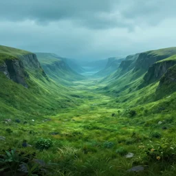 admiral byrds journey. under the earth. strange part of antartica, green valley below, lush and green, green pastures stretch for miles, secret photograph of declassified ufo base in antarctica, operation highjump, recolored, 4 k, shiny city in the distance, strange craft above the horizon