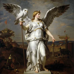athena with owl, by ernest pignon enerst