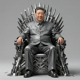 dream portrait of xi jinping sitting on the iron throne,full character, melting ,8k,by tristan eaton,Stanley Artgermm,Tom Bagshaw,Greg Rutkowski,Carne Griffiths, Ayami Kojima, Beksinski, Giger,trending on DeviantArt,face enhance,hyper detailed,minimalist,cybernetic, android, blade runner,full of colour