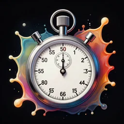 stopwatch splash art graphic design color splash high contrasting art, fantasy, highly detailed, art by greg rutkowski